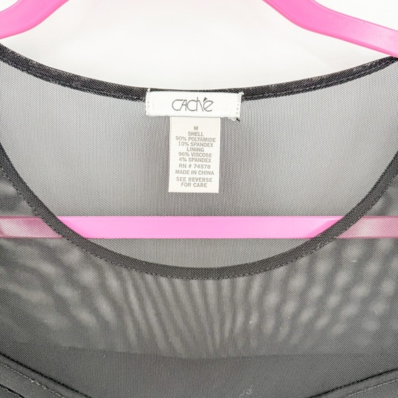 Cache Black Asymmetrical 3/4 Sleeve Blouse - Picture 2 of 3